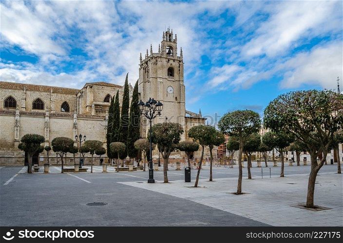 View of the Gothic cathedral of Palencia (Castile and Leon), Spain