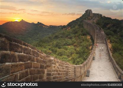 View of the great Chinese wall and mountains.. View of the great Chinese wall