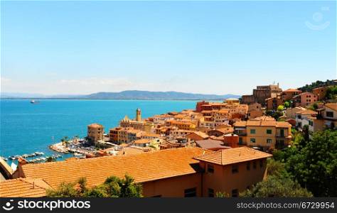 View Of The Harbor Porto San Stefano From Tiled Roofs