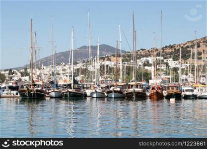 View of the harbour on a sunny day, Bodrum, Turkey