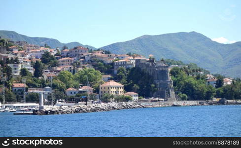 View of the Herceg Novi from the sea, Montenegro