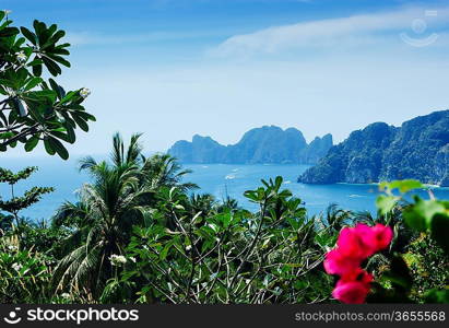 View of the island Phi Phi Don from the viewing point, South of Thailand.