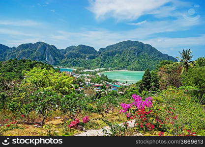 View of the island Phi Phi Don from the viewing point, South of Thailand.