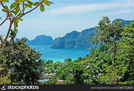 View of the island Phi Phi Don from the viewing point, South of Thailand.