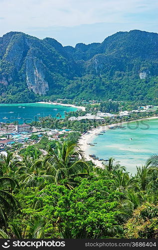 View of the island Phi Phi Don from the viewing point, South of Thailand.