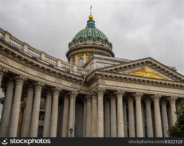 View of the Kazan Cathedral in St. Petersburg, Russia