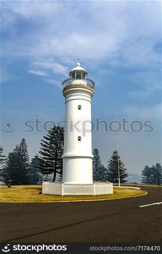 View of the Lighthouse, originally built in 1887 on Blowhole Point in Kiama, Southern Coast of NSW, Australia