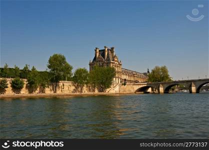 View of the Louvre from the Seine, Paris, France