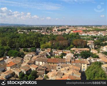 View of the lower town of Carcassonne, Languedoc-Roussillon, France