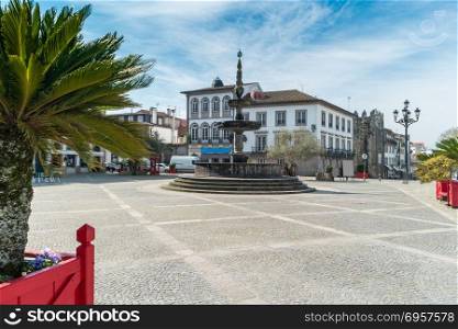 View of the main square called Camoes Square in the historical c. View of the main square called Camoes Square in the historical centre of Ponte de Lima Portugal