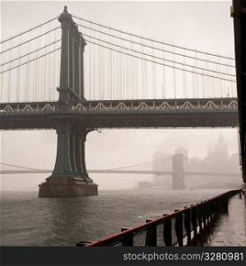 View of the Manhattan Bridge in Manhattan, New York City, U.S.A.