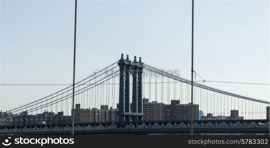View of the Manhattan Bridge, Manhattan, New York City, New York State, USA