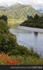 View of the Meandering Buller River in New Zealand