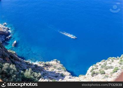 view of the Mediterranean sea from the ancient fortress of Alanya. Turkey. Antalya