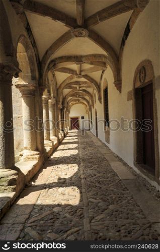 View of the Micha Cloister Ambulatory, built in the 16th century, in the Convent of Christ, Tomar, Portugal