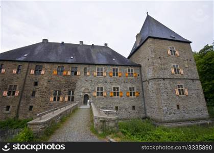 view of the moated castle Haus Kemnade in Hattingen