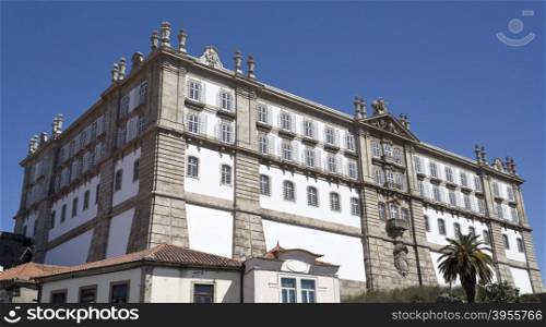 View of the Monastery of Santa Clara, built in neoclassical style in 1777 in Vila do Conde, Portugal