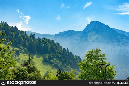 View of the mountain in Haute Savoie, Alps, France