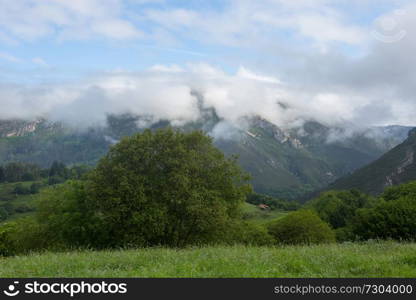 View of the mountains at Picos de Europa, Asturias, Spain