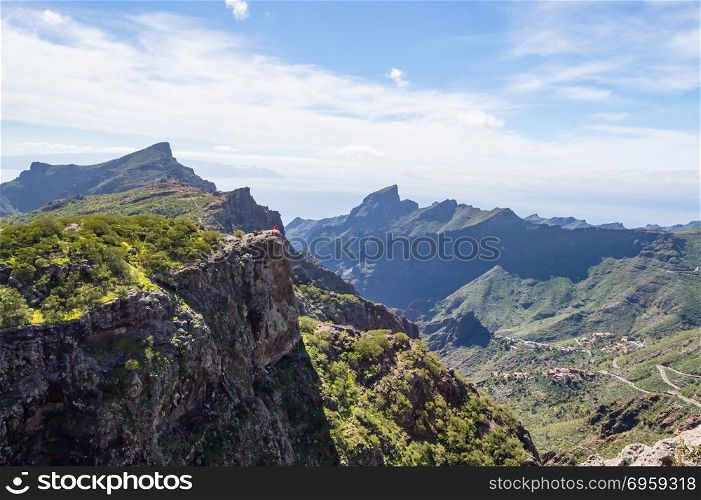 View of the mountains in the region of the village of Masca . View of the mountains in the region of the village of Masca in the north west of &rsquo;island of Tenerife in SPAIN