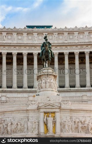 View of the national ,monument a Vittorio Emanuele II on the the Piazza Venezia in Rome, Italy