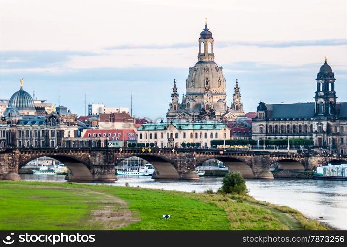 view of the old town of Dresden, Saxony