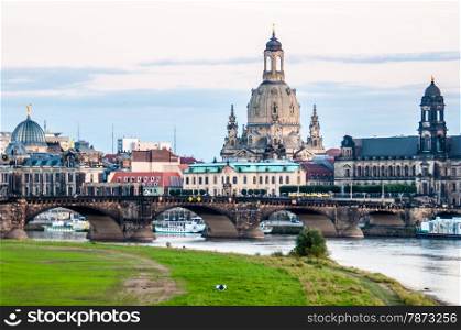 view of the old town of Dresden, Saxony