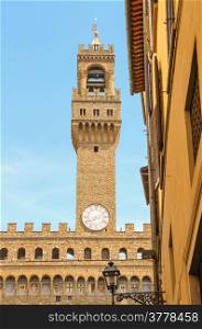 View of the Palazzo Vecchio from the Florence of city streets