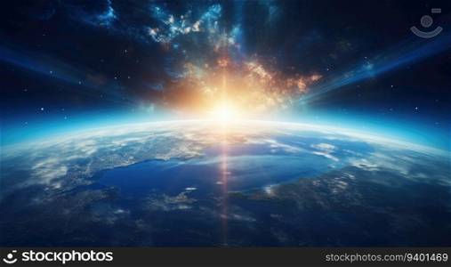 View of the planet Earth during a sunrise 3D rendering elements of this image furnished by NASA