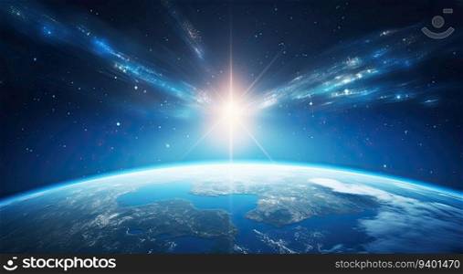 View of the planet Earth during a sunrise 3D rendering elements of this image furnished by NASA
