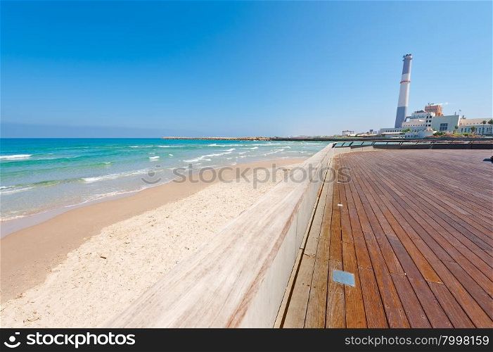 View of the Power Station from the Promenade of the Old Port in Tel Aviv