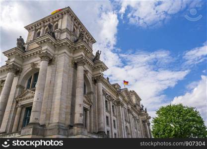 View of the Reichstag building, the seat of the German parliament.. Reichstag building, the seat of the German parliament