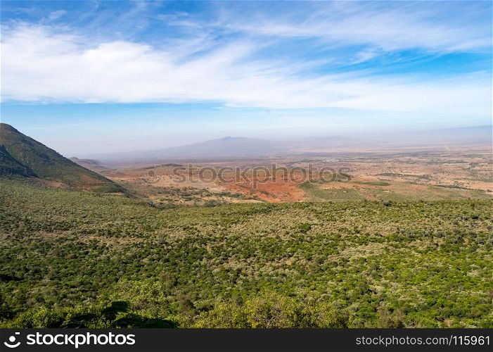 View of the rift valley . View of the rift valley in northwestern Kenya