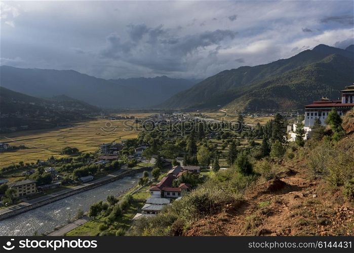 View of the Rinpung Dzong, Paro District, Bhutan
