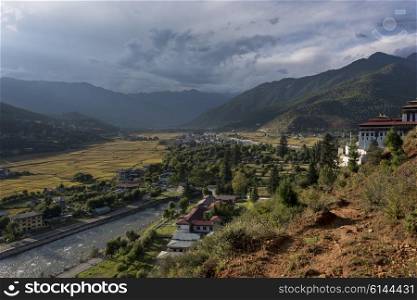 View of the Rinpung Dzong, Paro District, Bhutan