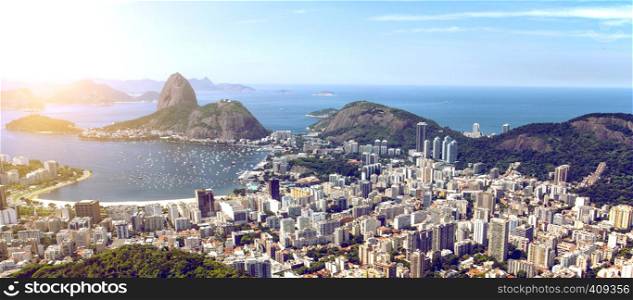 view of the Rio de Janeiro and Pao de Acucar. Brazil
