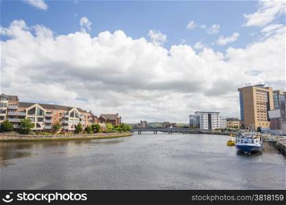 View of the River Lagan in Belfast, Northern Ireland