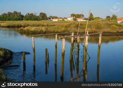 view of the river sado estuary in Comporta, Alentejo Portugal