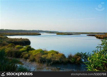 view of the river sado estuary in Comporta, Alentejo Portugal