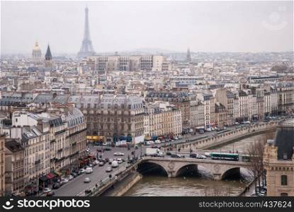 View of the river Seine and Eiffel towerin Paris, France. view of Eiffel tower at the river Seine