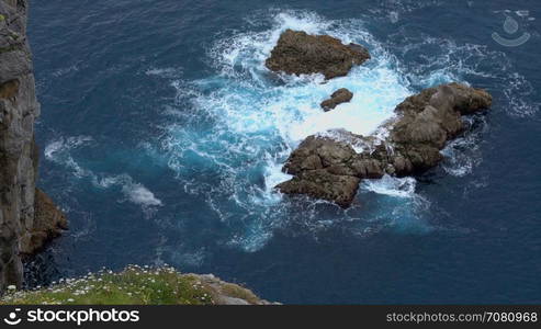 View of the rocks below San Juan de Gaztelugatxe