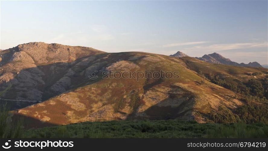 View of the rocky granite boulders on top of the Peneda-Geres Mountain, Northern Portugal