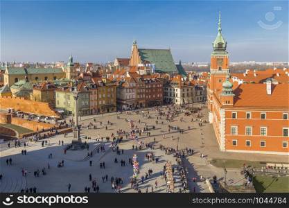 View of the royal castle and the castle area. Warsaw. Poland