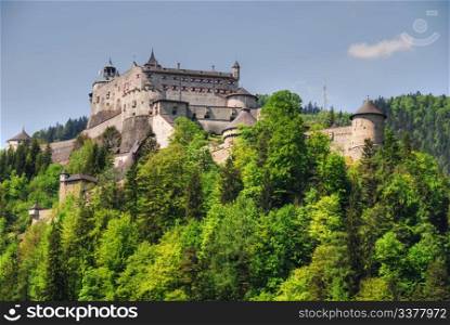 View of the Salzburg Castle from underneath