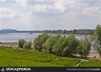 view of the scenery along the rhine in Duisburg