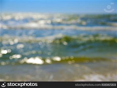 view of the sea, blurred background, summer day