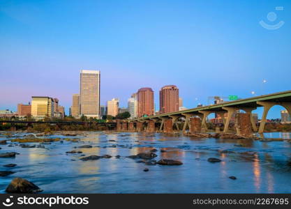 View of the skyline in Richmond, Virginia in USA