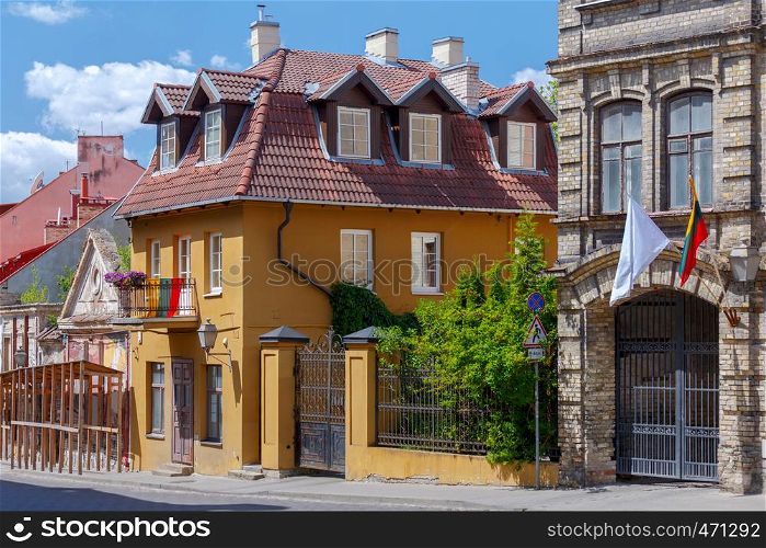 View of the streets in the historic center of the old town. Vilnius. Lithuania.. Vilnius. Old city.