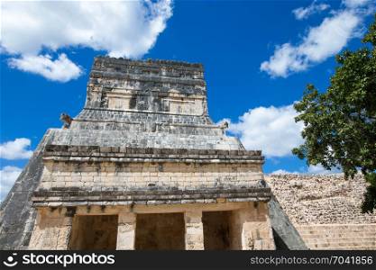 View of the Temple of the Warriors in the ruins of Chichen Itza, Mexico