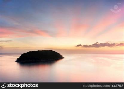 View of the tropical island in sunset time ,phuket thailand